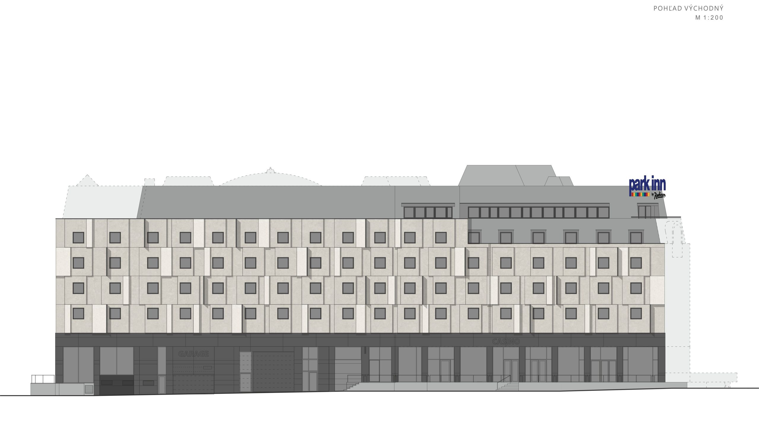 Plánovaný vizuál fasády od architekta Ľubomíra Závodného.