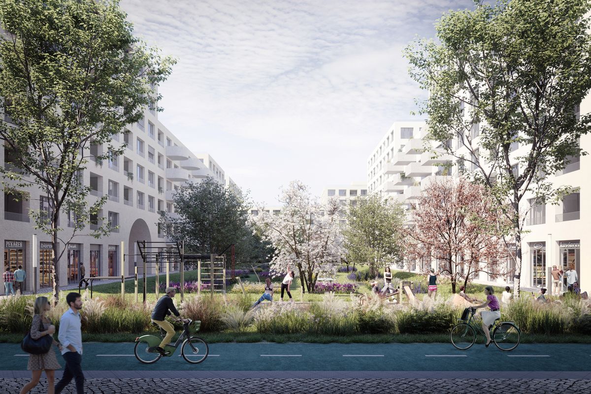 Compass Architekti sa v návrhu štvrte Nová Matadorka výrazne sústredili na riešenie verejného priestoru s ohľadom na klimatické zmeny.
