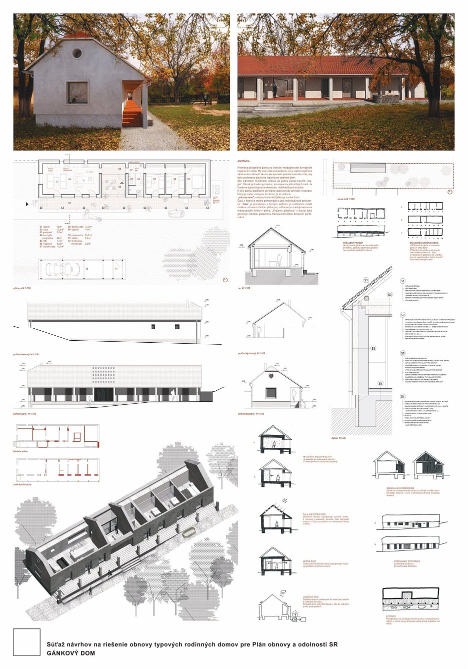 Gánkový dom – odmena, autori: Ing.arch. Irakli Eristavi , Ing.arch. Pavol Šilla , Ing. arch. Juraj Červený, Ing. arch. Daniela Sabová, Ing. arch. Martin Ratkoš z ateliéru zerozero