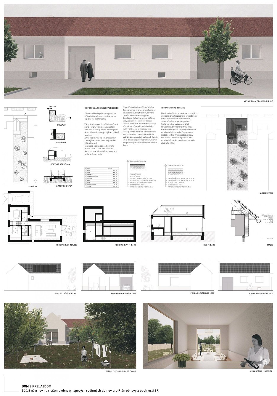 Dom s prejazdom – odmena, autori: Ing. arch. Tomáš Boroš , ArtD. , Ing. arch. Ondrej Jurčo, Ing. arch. Maroš Mitro, Ing. arch. Pavel Bakajsa, Ing. arch. Martina Hončárová, Ing. arch. Ján Hlodák z ateliéru DOXA