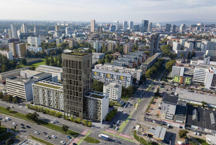 Návrh nového mestského bloku Aston v Bratislave