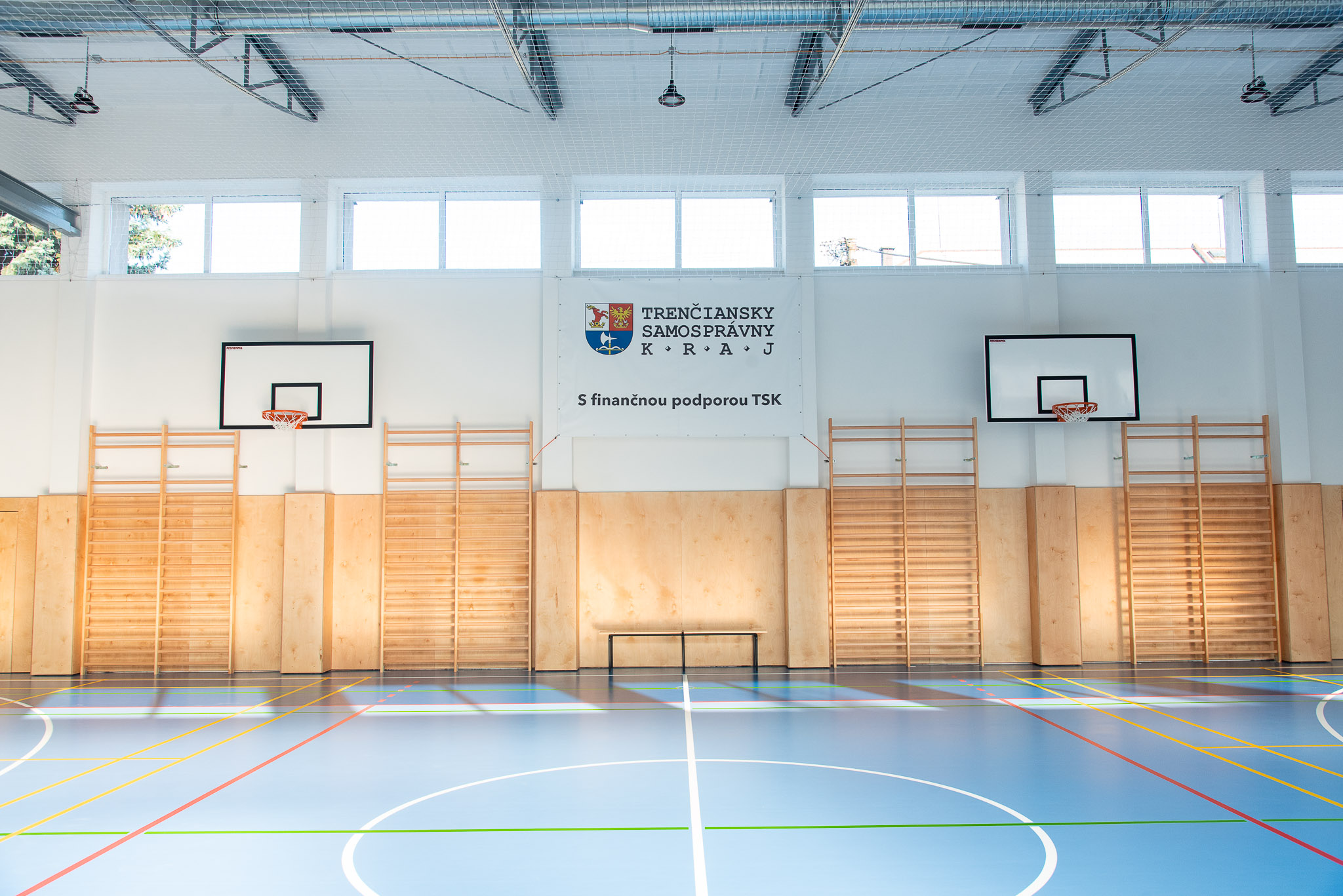 Zrekonštruovaná telocvičňa považskobystrického gymnázia. 