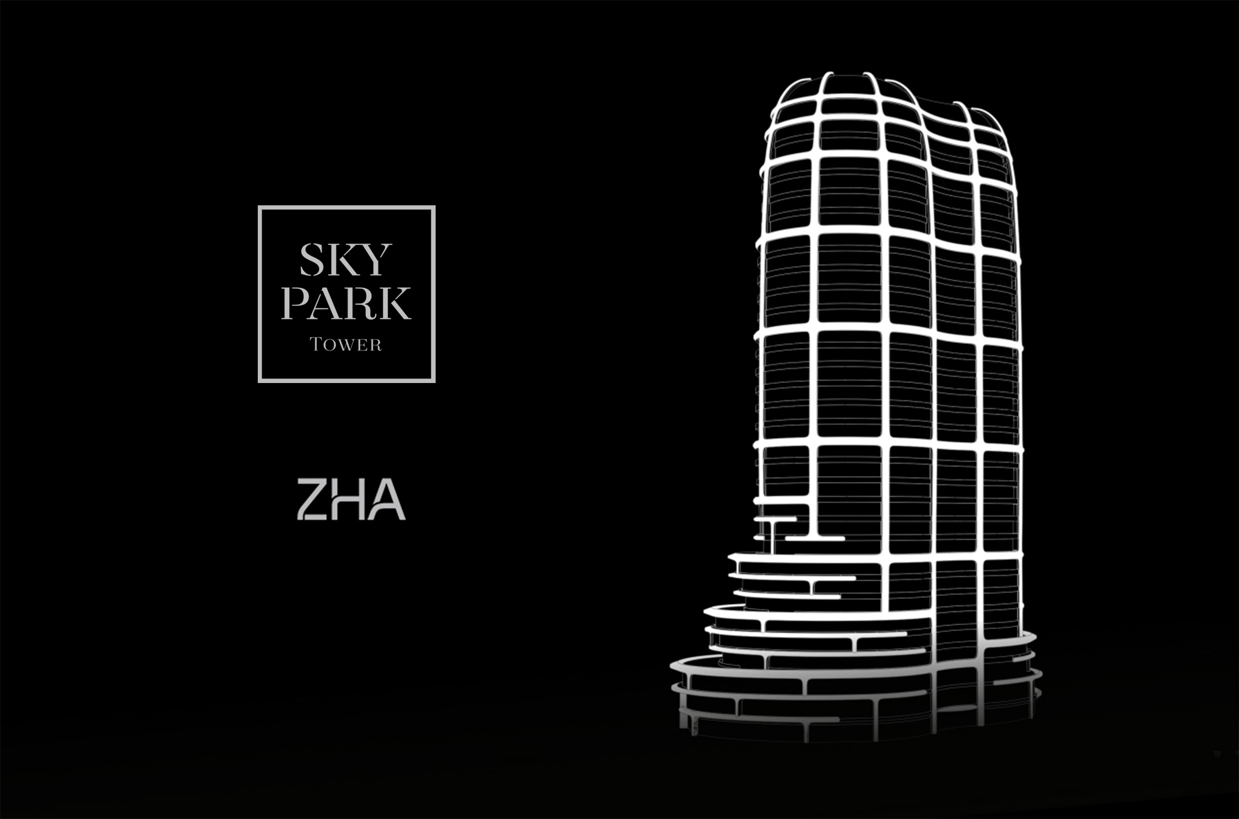 Sky Park Tower - aktuálna podoba, skica