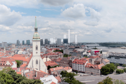 Vizualizácia prvého variantu umiestnenia nových mrakodrapov v downtowne