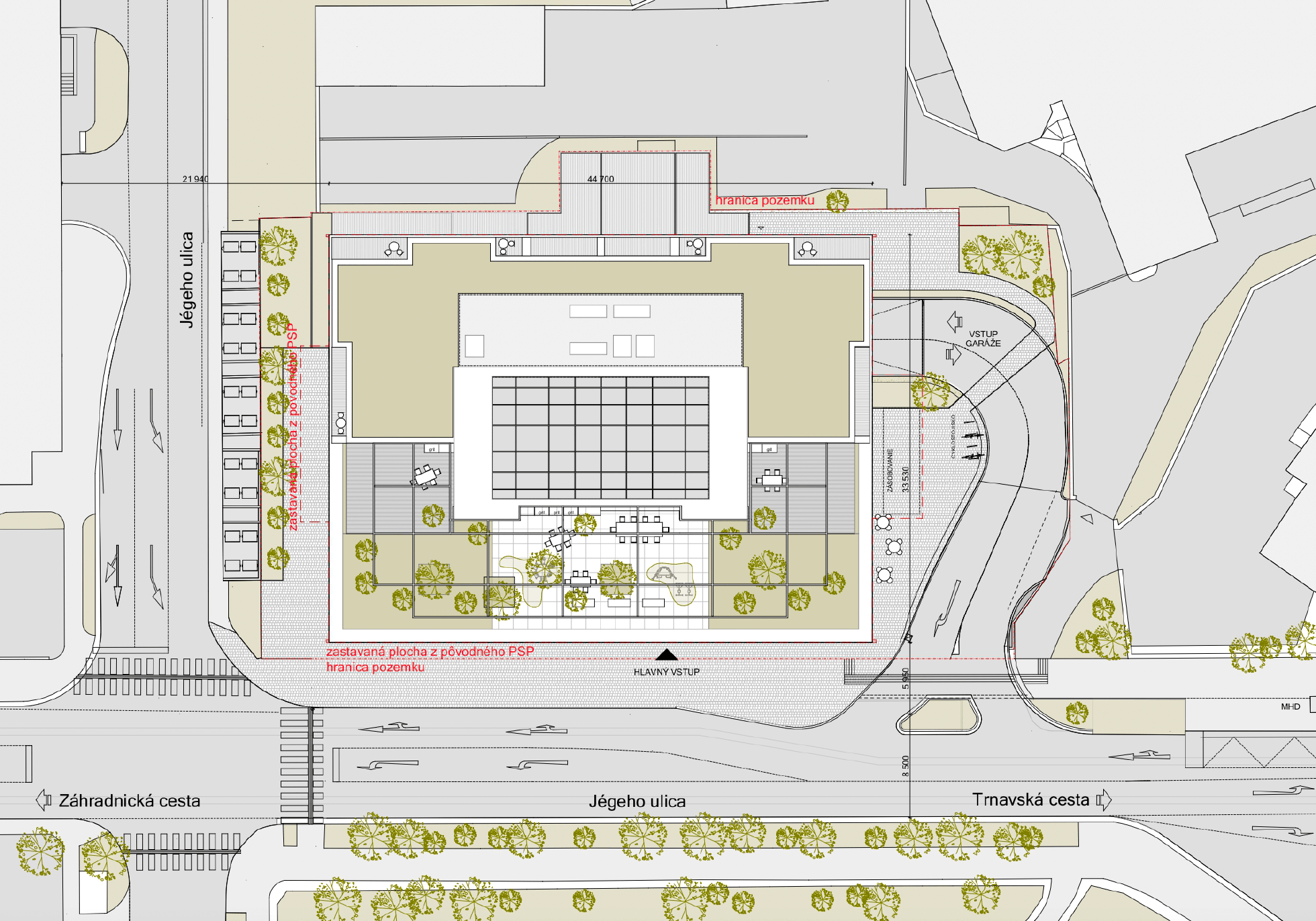 Architektonická situácia projektu 