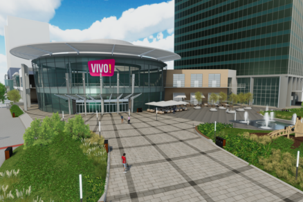 Vizualizácia zrekonštruovaného námestia pred nákupným centrom Vivo!