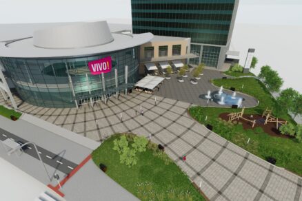 Vizualizácia zrekonštruovaného námestia pred nákupným centrom Vivo!