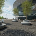 Vizualizácia zrekonštruovaného námestia medzi nákupným centrom Vivo! a administratívnou vežou Tower 1