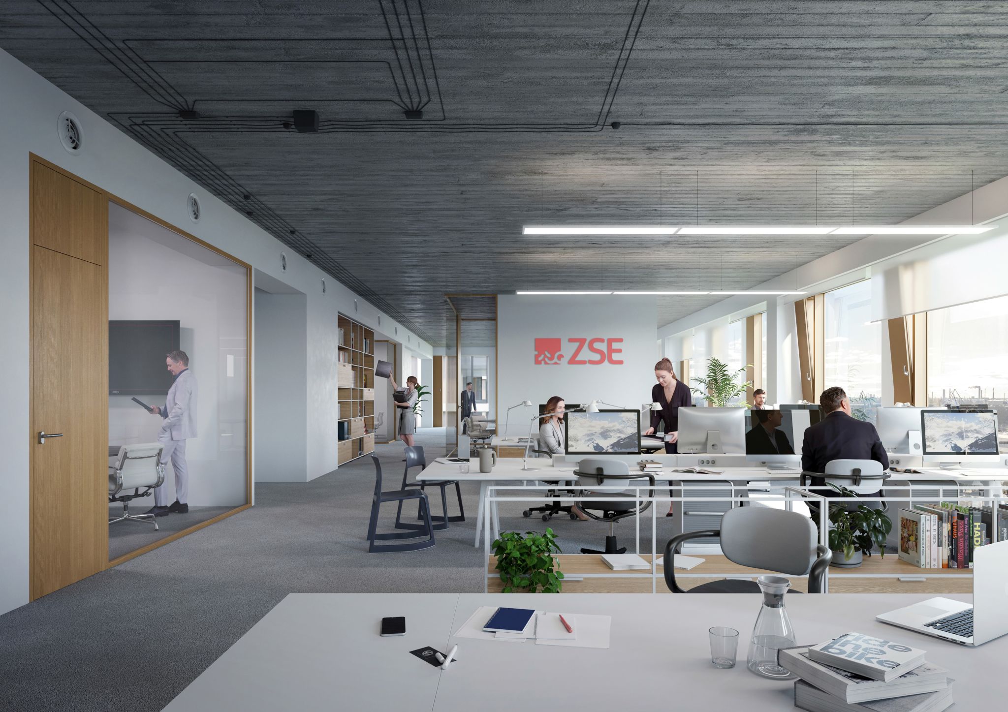 Pohľad na interiér novej centrály Západoslovenskej energetiky