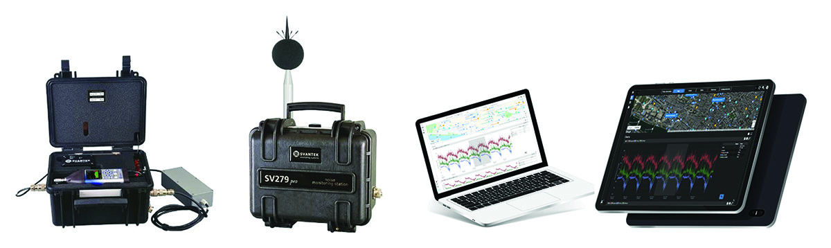 Obr. 5 Monitorovacia stanica hluku a webové rozhranie pre online sledovanie monitoringu hluku