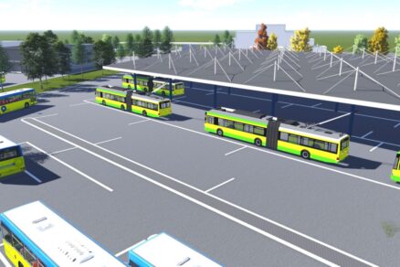Vizualizácia nového trolejbusového depa.