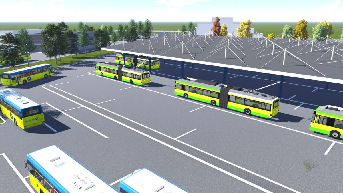 Vizualizácia nového trolejbusového depa. 