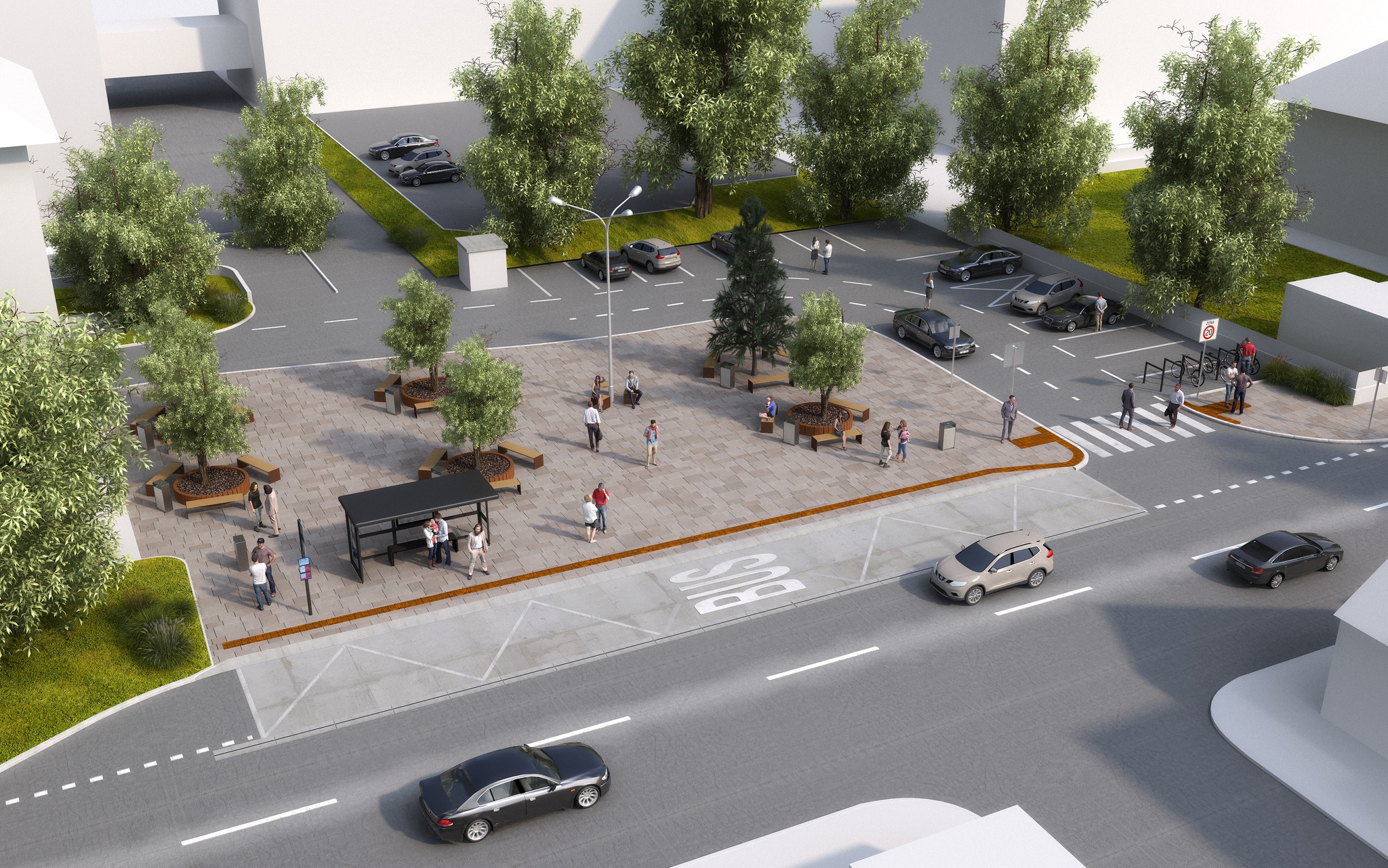 Nové vizualizácie verejného priestoru na Dopravnej ulici v Rači