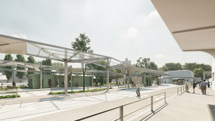 Vizualizácia zrekonštruovanej autobusovej stanice. 