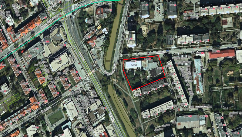 Zámer bytový dom na Jakobyho ulici v Košiciach - mapová situácia.