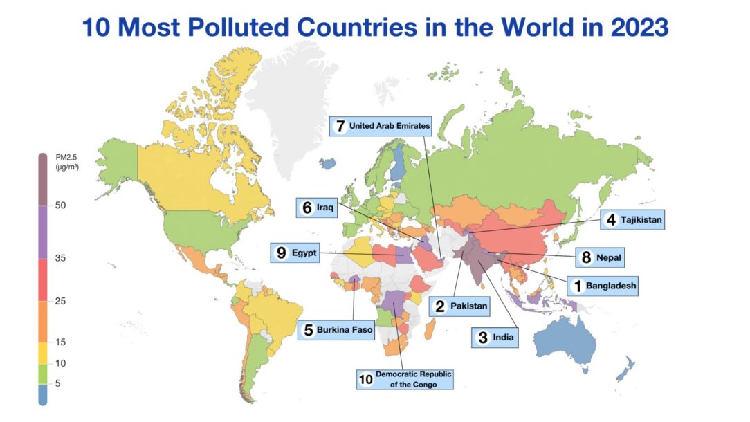 Top 10 najviac znečistených krajín sveta