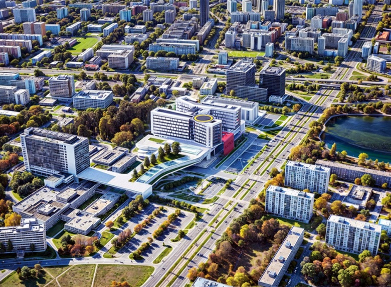 Lokalizácia Národnej univerzitnej nemocnice v Bratislave-Ružinove.