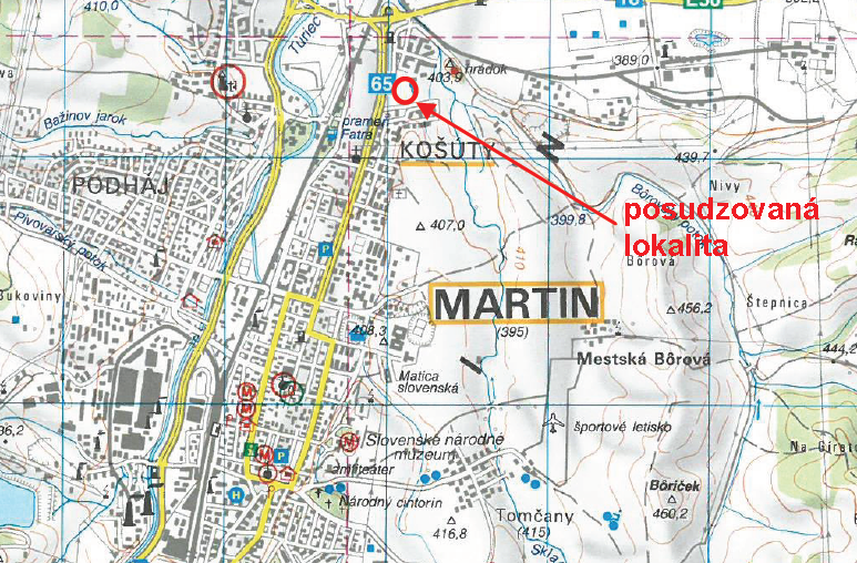 Umiestnenie Bytového domu Martin-Košútska v Martine
