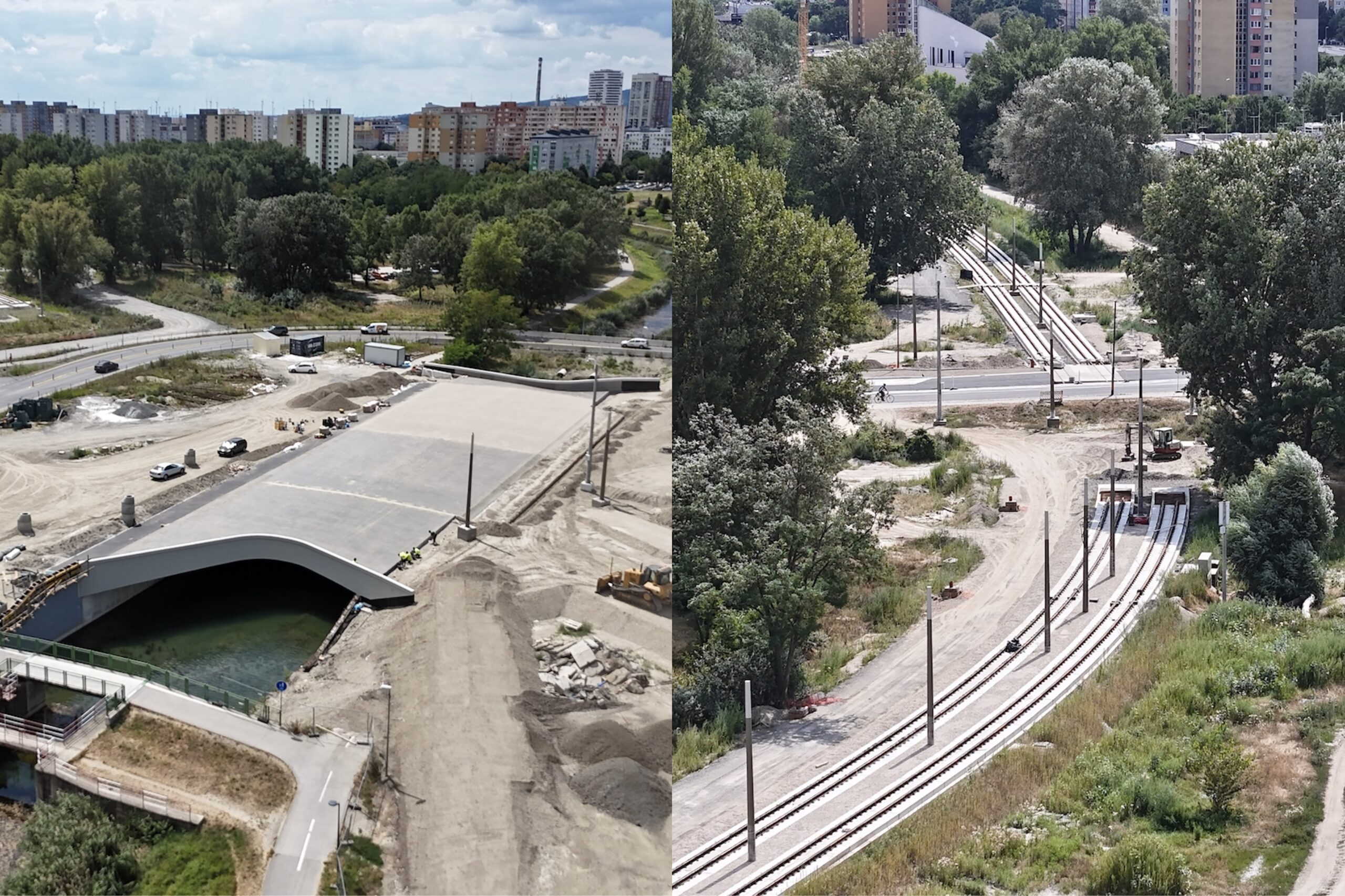 Aktuálne stavebné práce na Petržalskej električke
