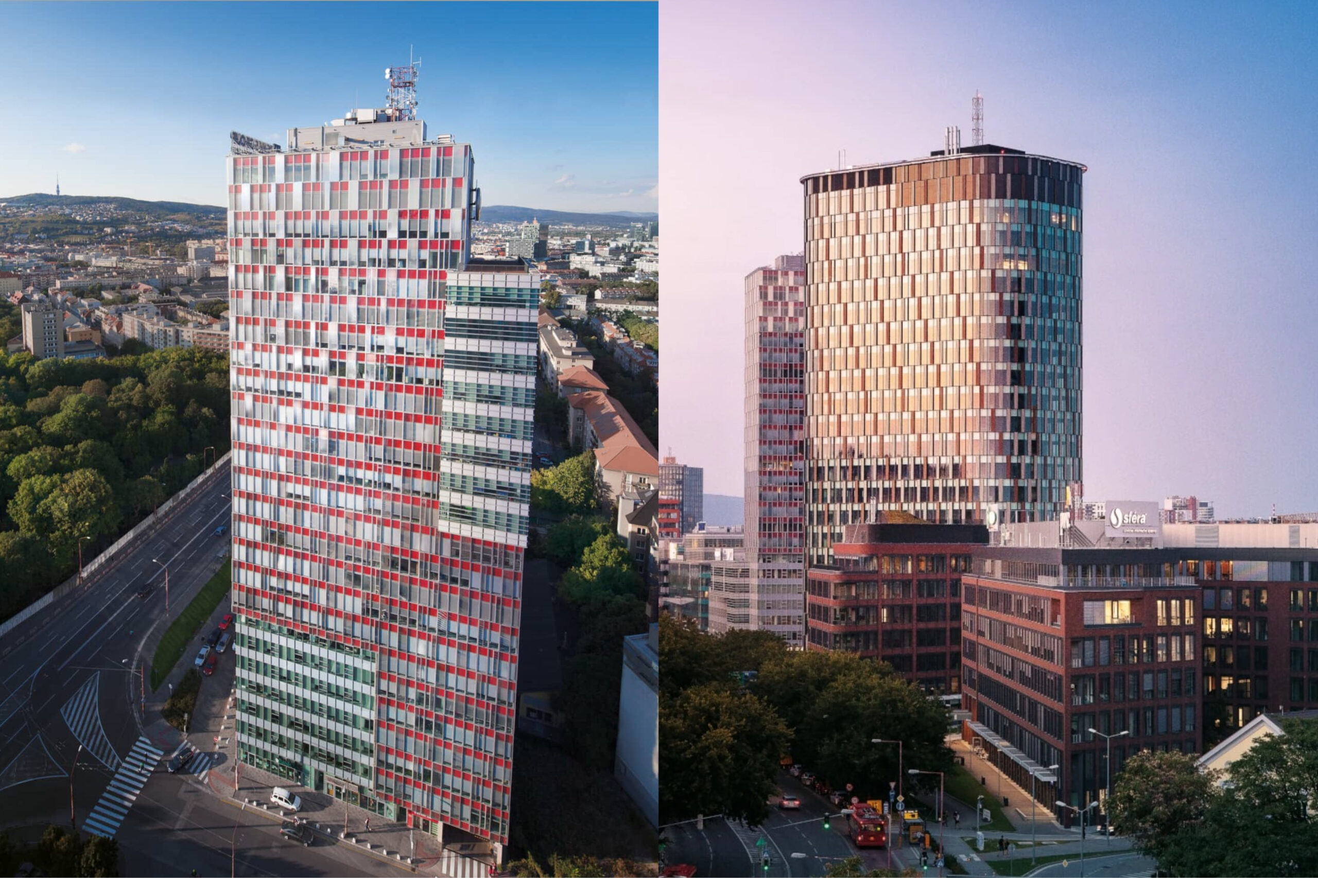 Projekt CBC I a Twin City developera HB Reavis, ktorý budovy predal IAD Investments