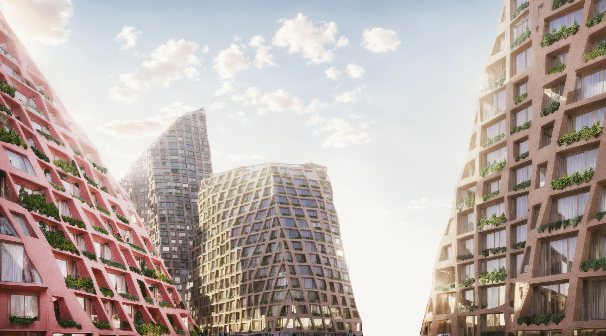 Súťažný návrh ateliéru MVRDV na zónu Chalupkova v Bratislave. Svoj koncept nazvali Bratislava Rocks - v preklade Bratislavské skaly 