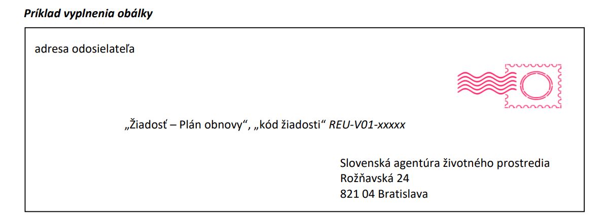 Vytlačenú žiadosť vložte spoločne s povinnými prílohami do nepriehľadnej obálky, ktorú označíte takýmto spôsobom. 