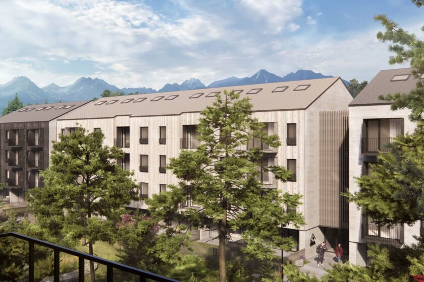 Vizualizácia obytnej časti projektu Gerlach Rezort v obci Gerlachov