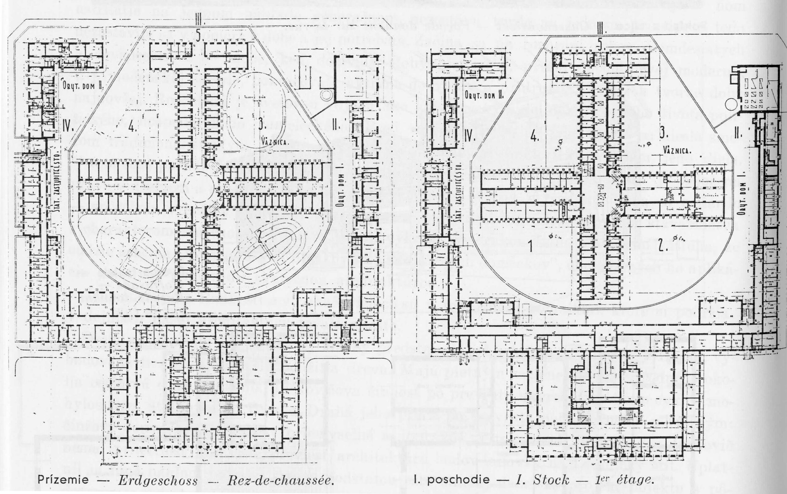 Historická fotografia Justičného paláca v Bratislave - pôdorys