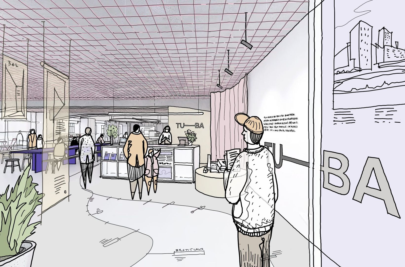 Interiér priestoru navrhlo architektonické duo Kristína Tomanová a Táňa Kuva zo štúdia
diagram. 
