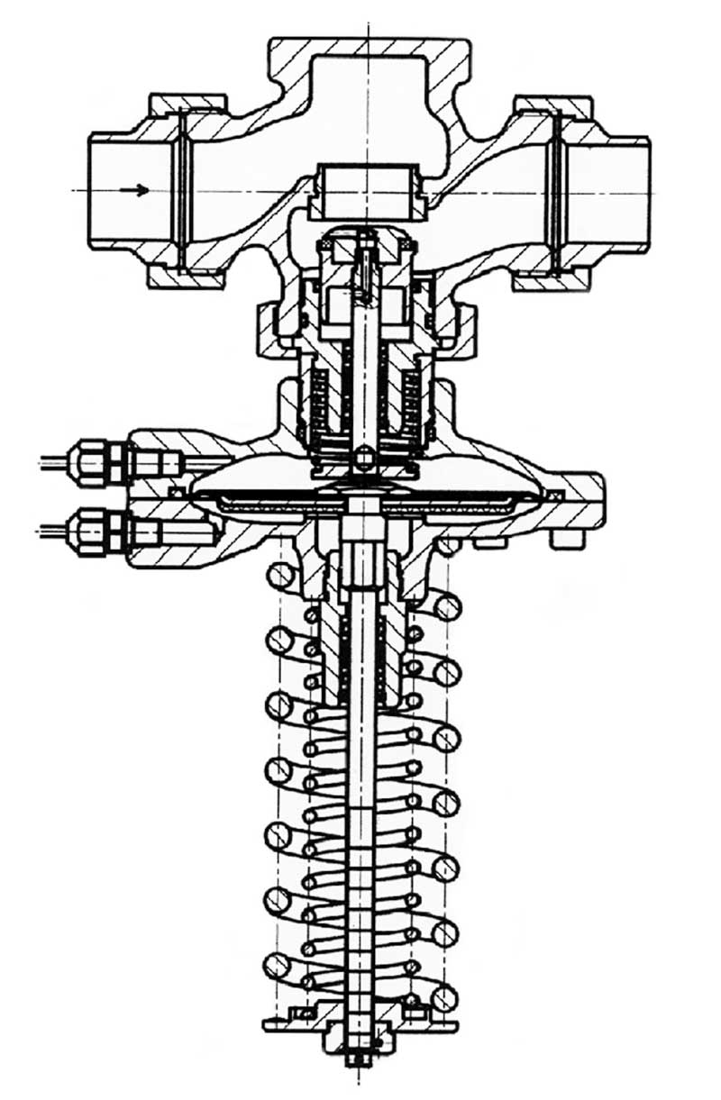 Obr. 1 Regulátor diferenčného tlaku RD122 BEE line s nastaviteľným Dp