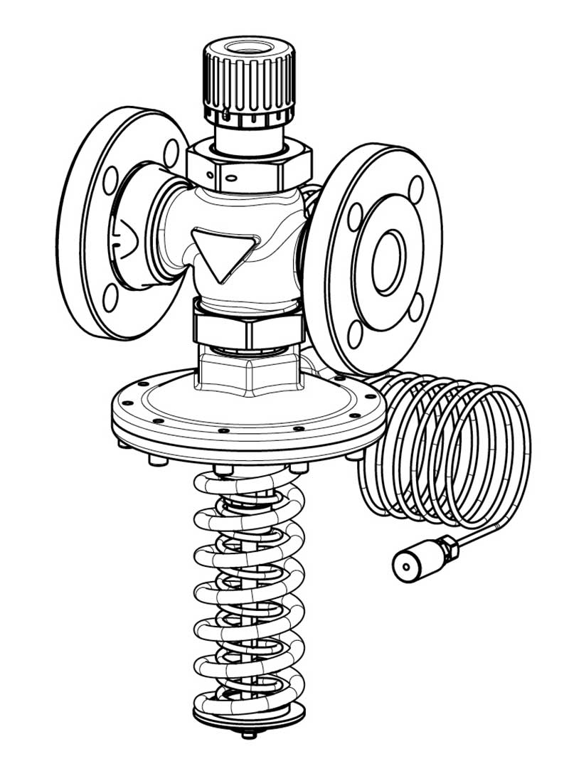Obr. 2 Regulátor diferenčného tlaku RD122 BEE line s obmedzovačom prietoku