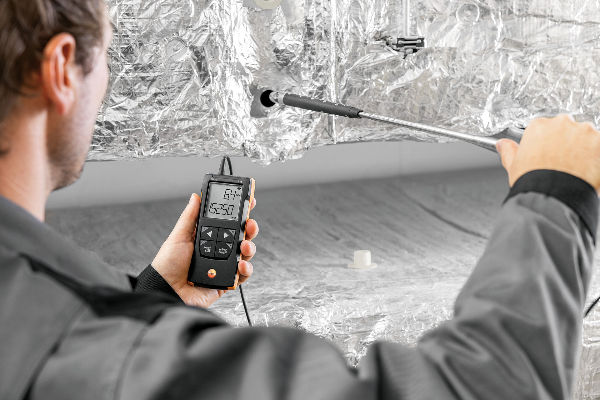 Merací prístroj testo 416 umožňuje mať pod kontrolou klimatizačné a ventilačné systémy. 