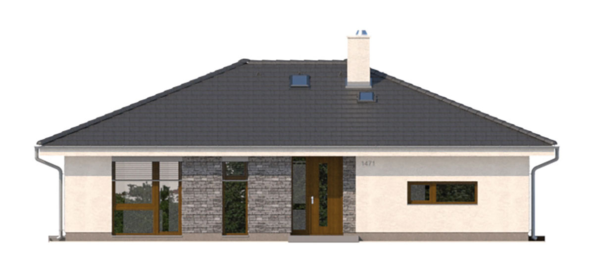Obr. 2 Pohľady na simulovaný rodinný dom – bungalov č. 1471
