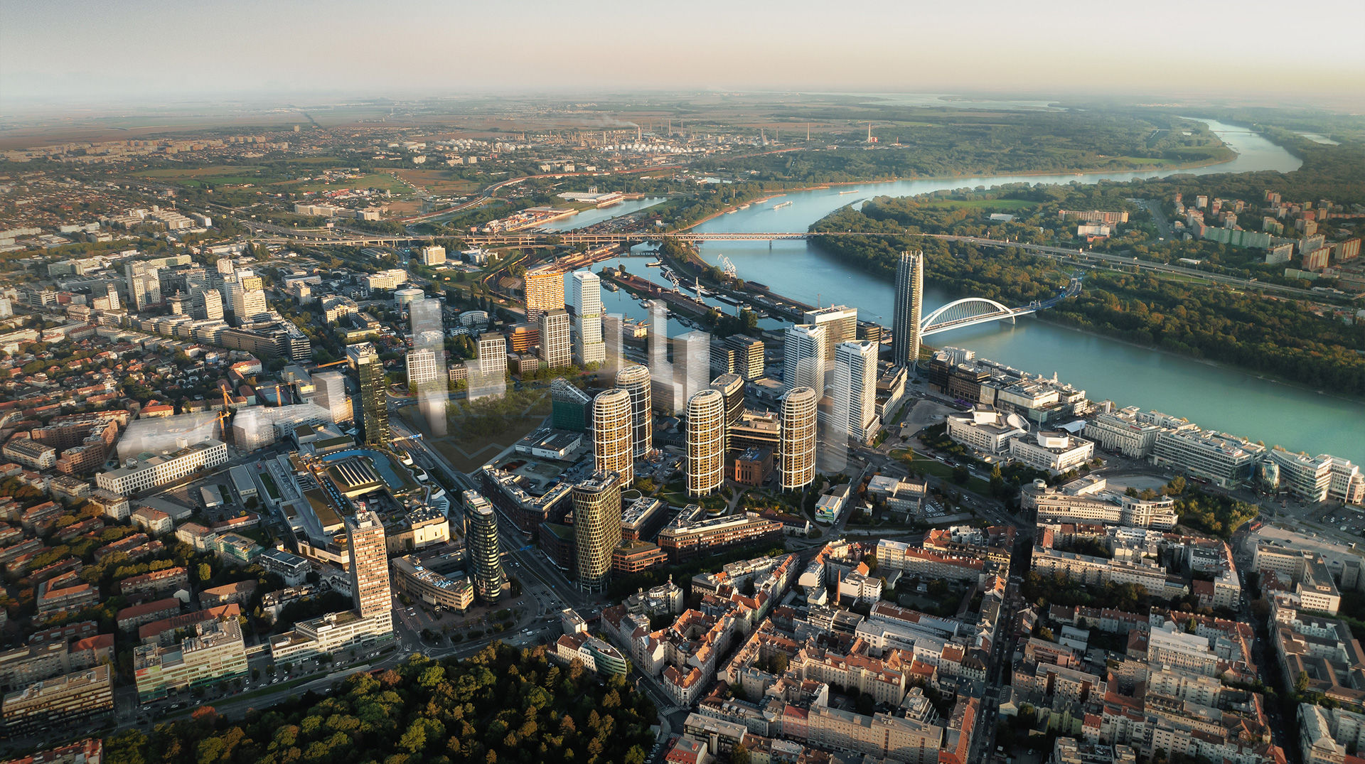 Projekt Downtown Yards od developera JTRE v Bratislave 