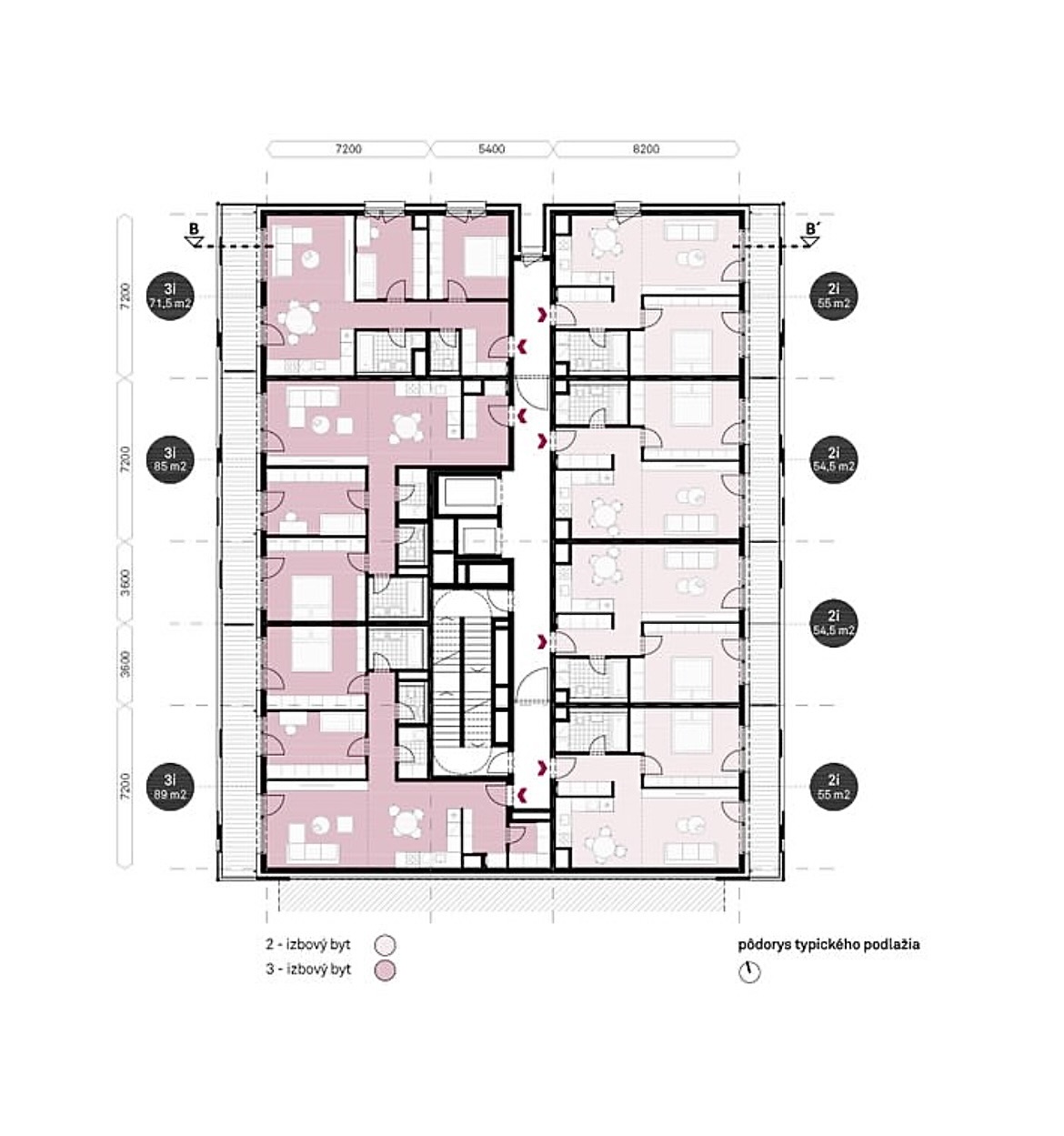 Bytový dom Lemon – situácia typického podlažia