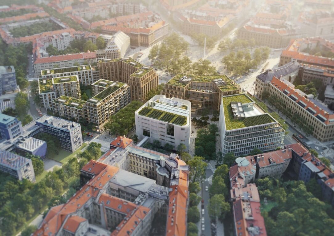 10 CF 4th quadrant of Victory Square, Prague, CZ, rendering by Dousek & Záborský výsledok