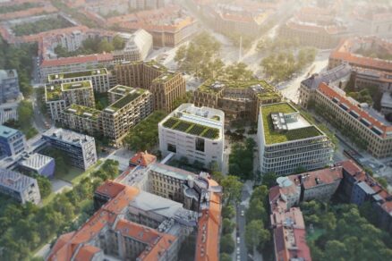 10 CF 4th quadrant of Victory Square, Prague, CZ, rendering by Dousek & Záborský výsledok