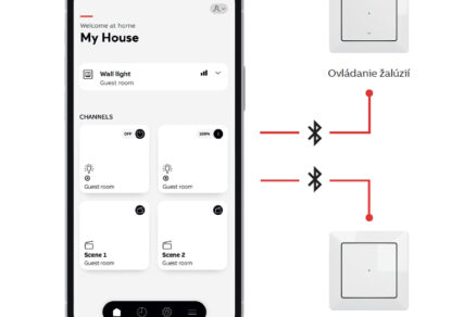 Inteligentné ovládanie osvetlenia a žalúzií cez mobilnú aplikáciu pomocou vypínačov Zoni® s Bluetooth technológiou