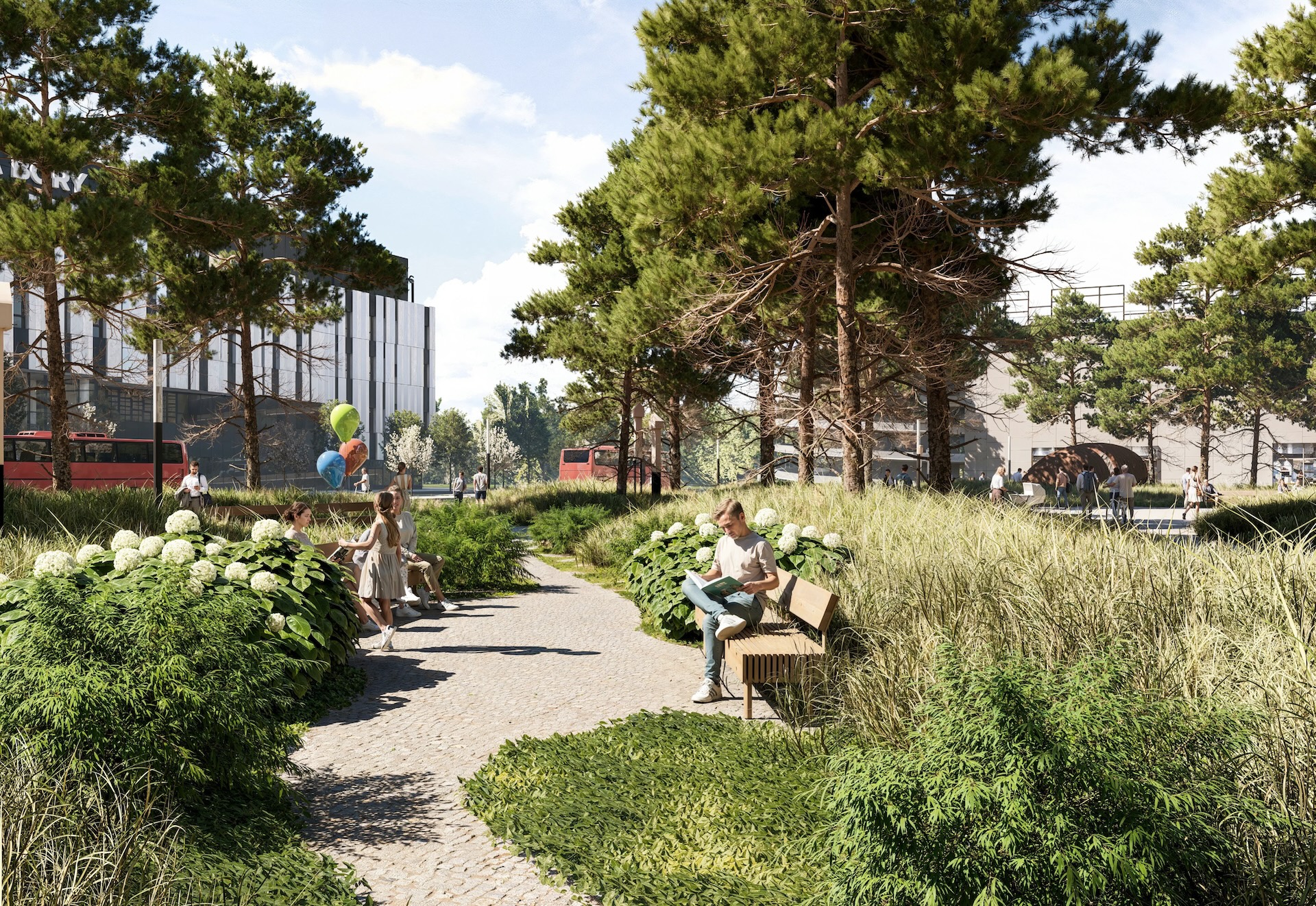 Nové námestie medzi nákupným centrom Bory Mall a Nemocnicou Bory od ateliéru ZAAN Architects