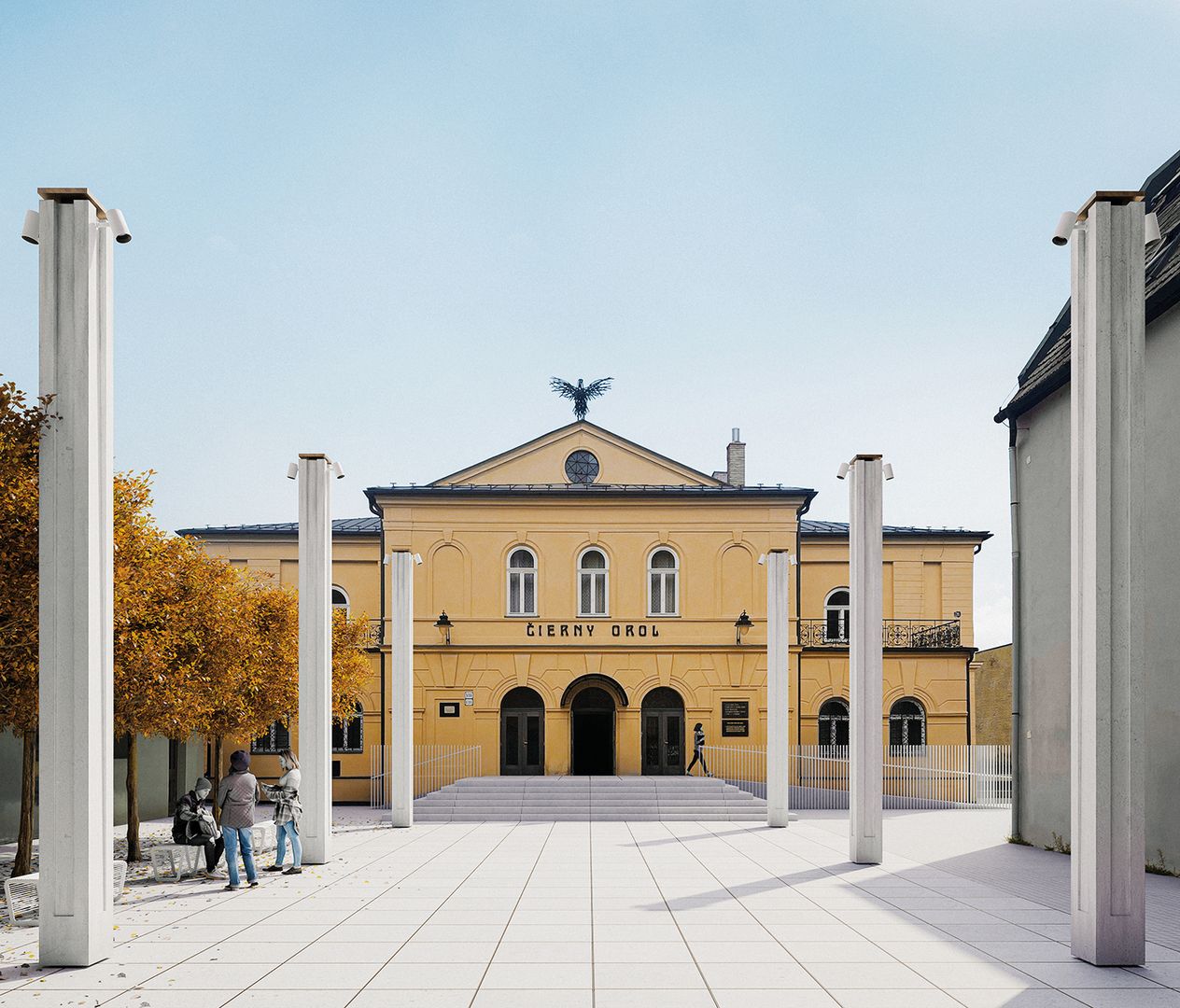 Nádvorie Čierneho orla od architektonického ateliéru zerozero je tesne pred realizáciou.