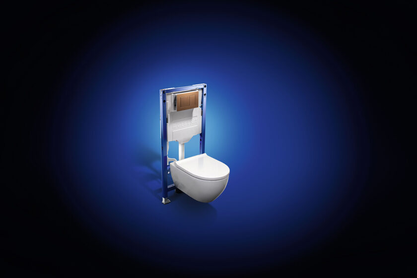 Kompletný WC systém Geberit s Duofix rámom a závesnou misou s podsvietením