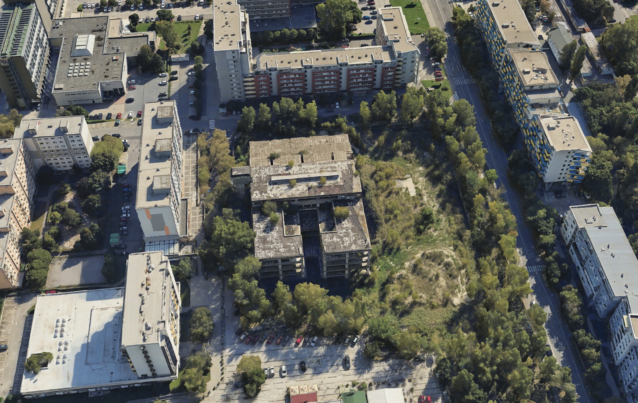 Skelet bývalého OD Ružinov, ktorý nahradí projekt s názvom Nové centrum Ružinova