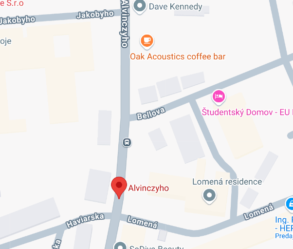 Umiestnenie Obytného súboru Alvinczyho dvor v Košiciach