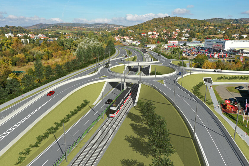Obr. 1 Vizualizácia MÚK Kameňolom