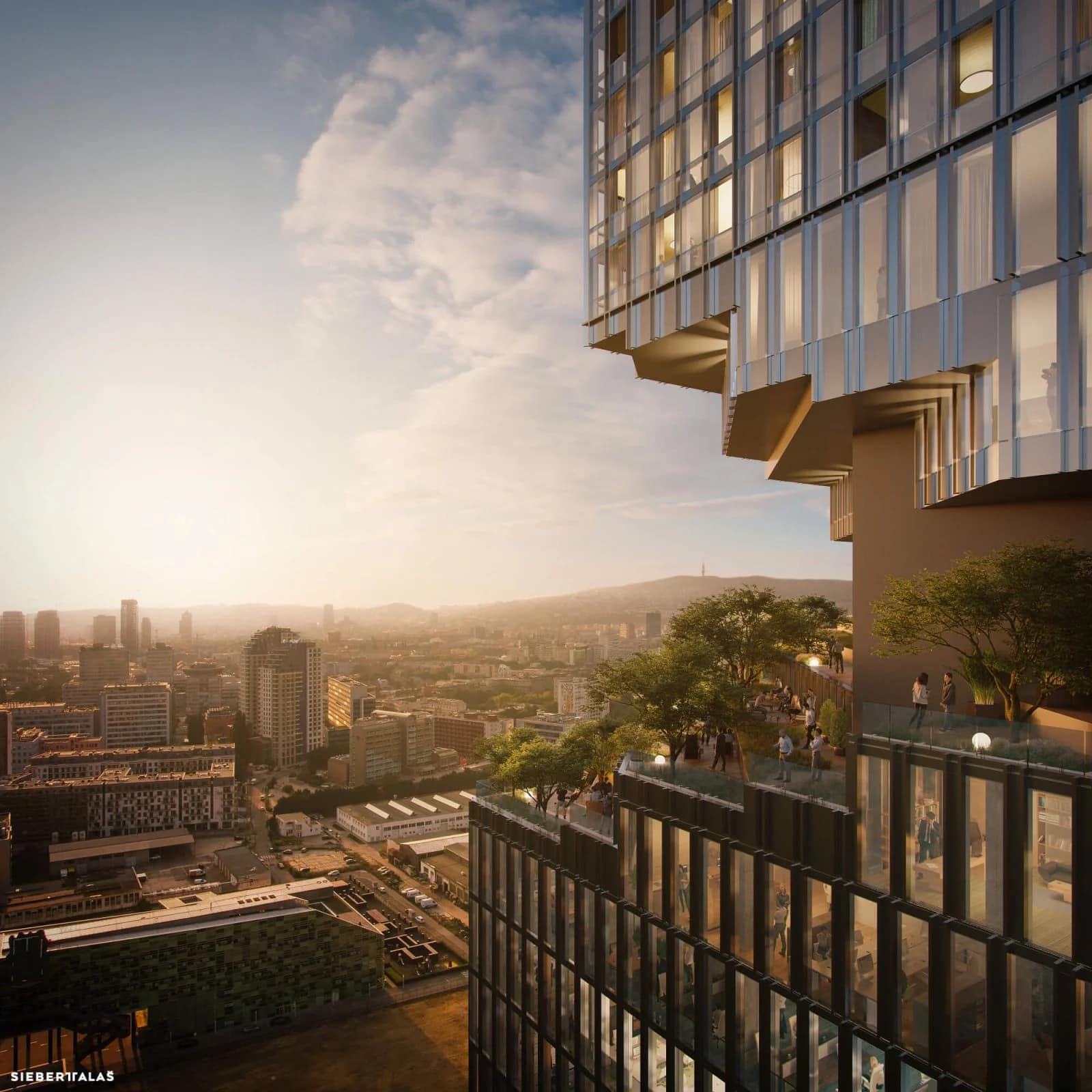 Návrh mrakodrapu finančnej skupiny Arca Capital od architektonického ateliéru SIEBERT + TALAŠ