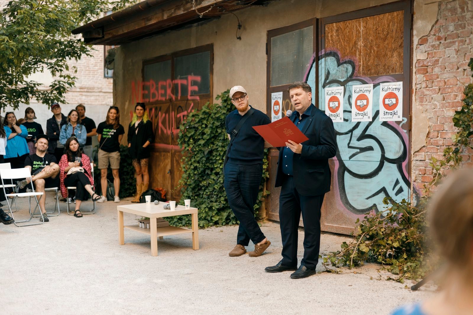 Otvorenie dočasnej Slobodnej národnej galérie 12. júna 2025 – starosta Starého Mesta Matej Vagač