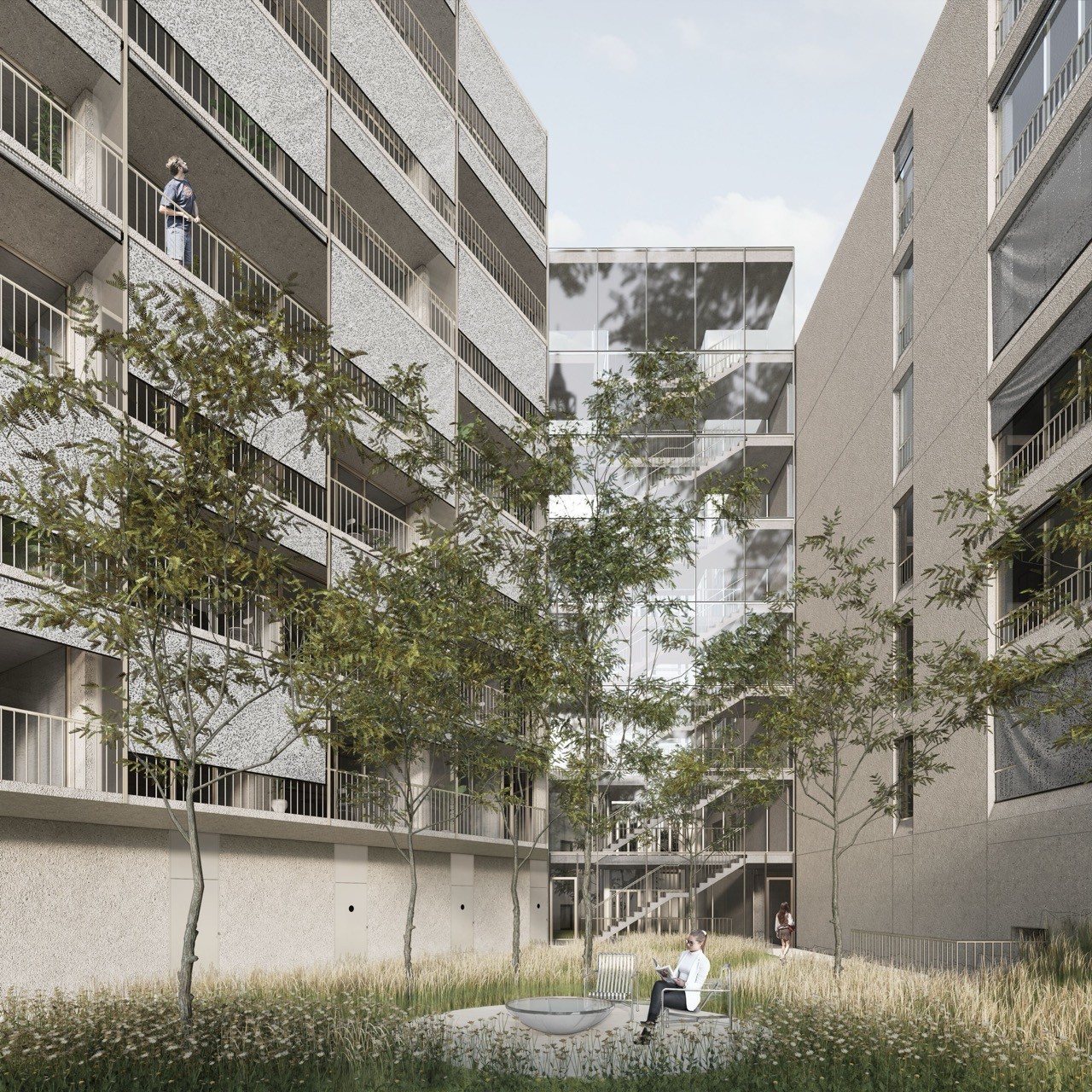 Bytový dom Mýtna 37 od ateliéru Kuklica Smerek architekti – vnútroblok