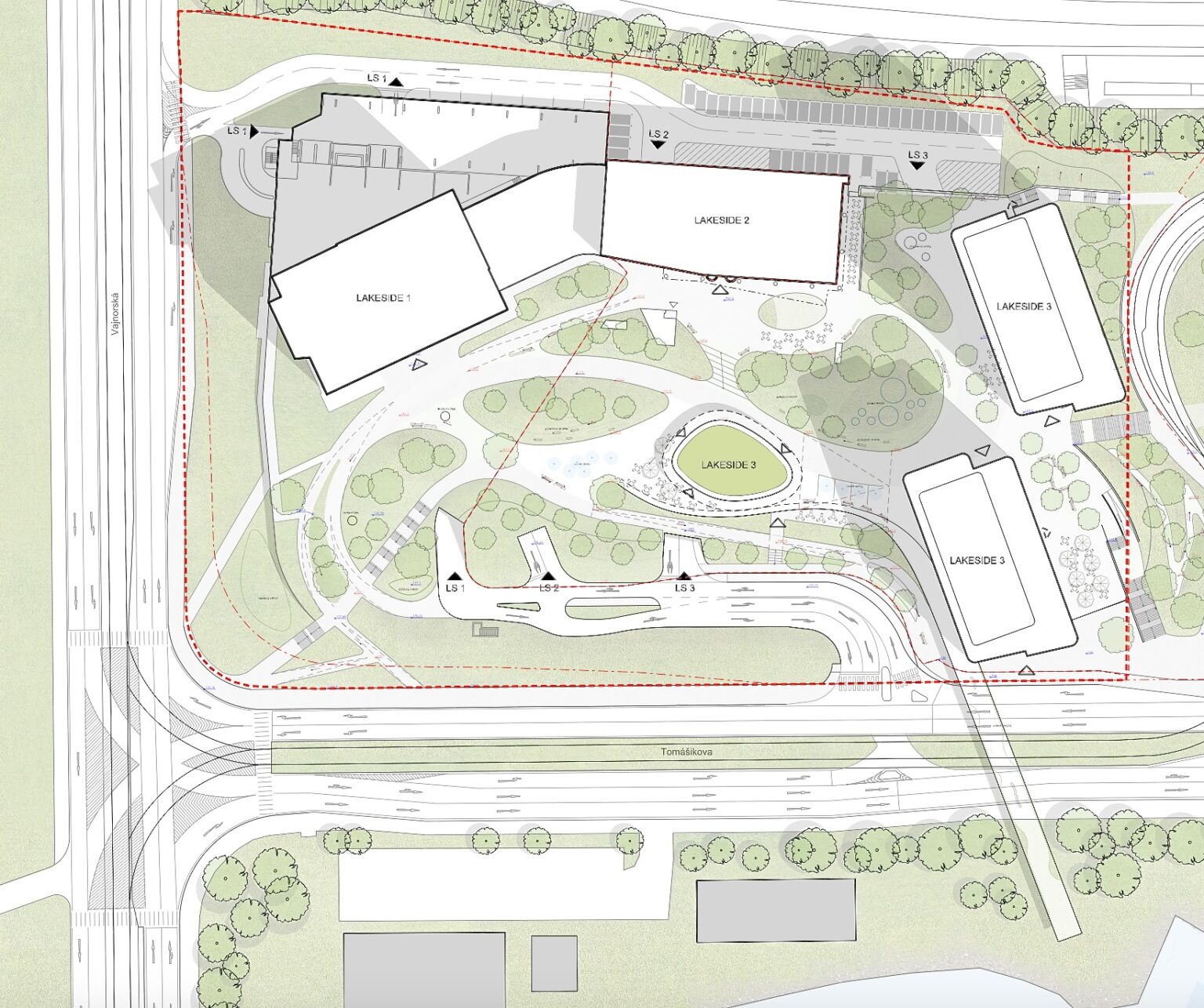 Situácia Lakeside Park 03 podľa dokumentácie EIA z roku 2021, teda ešte pred úpravami v projekte