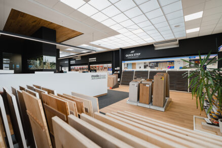 Showroom podláh Quick-Step, Egger a ďalších značiek v MODO design Bratislava