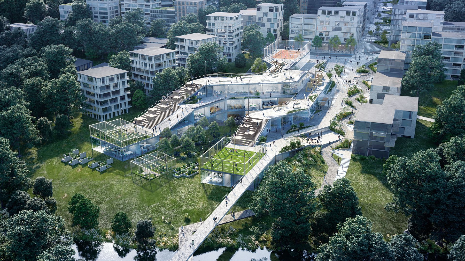 Vzdelávacie centrum Oslo Urban development Frysja. Architekti: NORD Architects, 3RW arkitekter